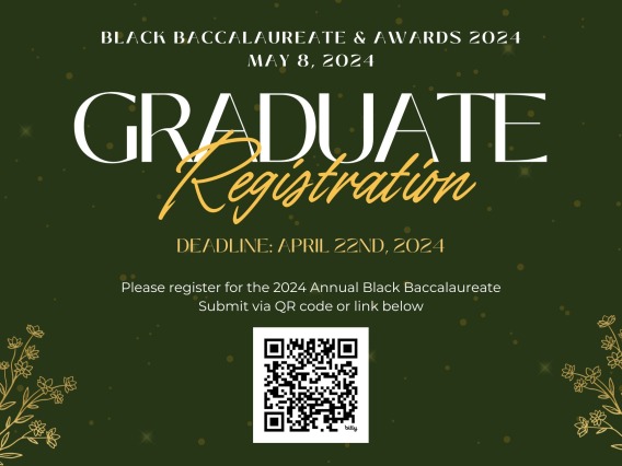 black baccalaureate graduate registration with QR code