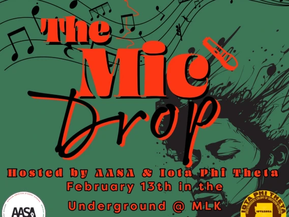 The mic Drop open mic flyer 2.13.25