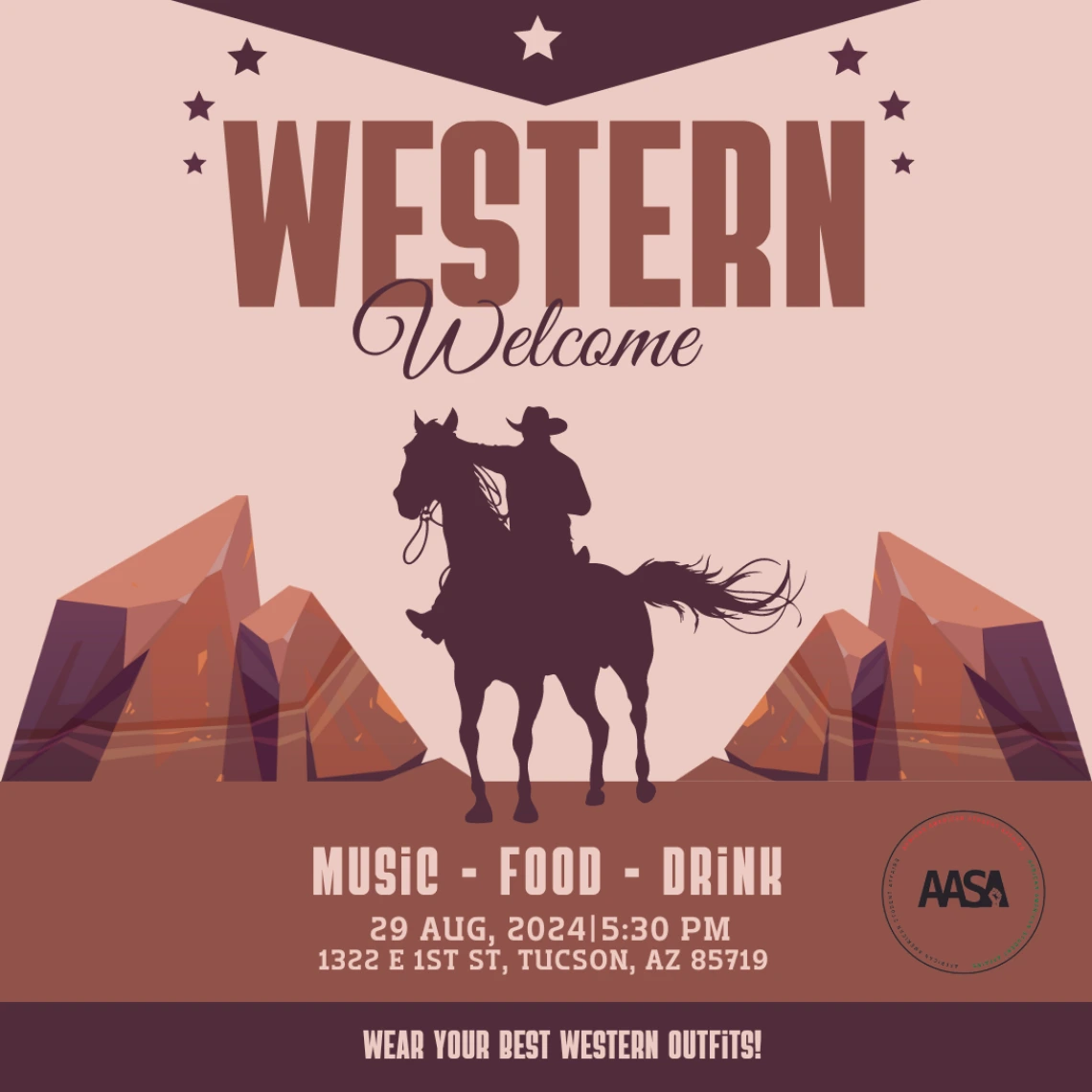 brown flyer western welcome