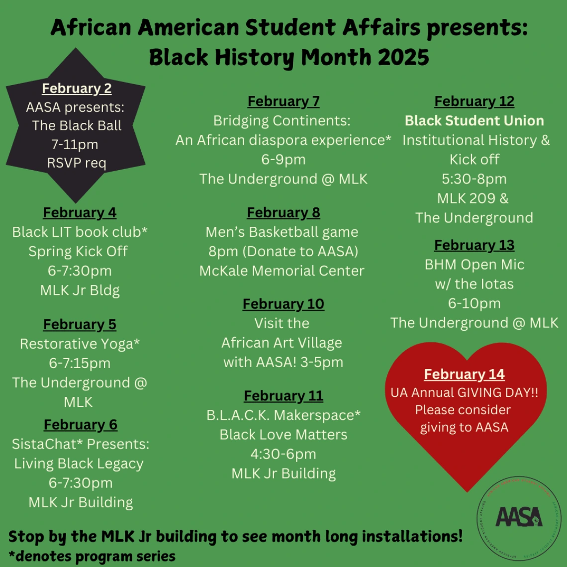 African American BHM Month 2025 Events Calendar 