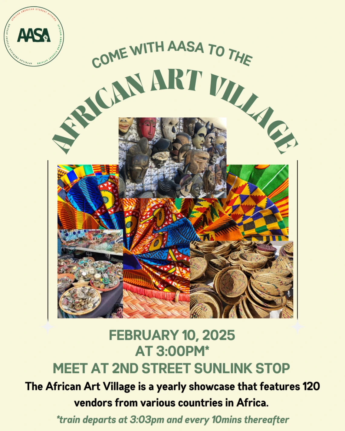 african art village visit flyer