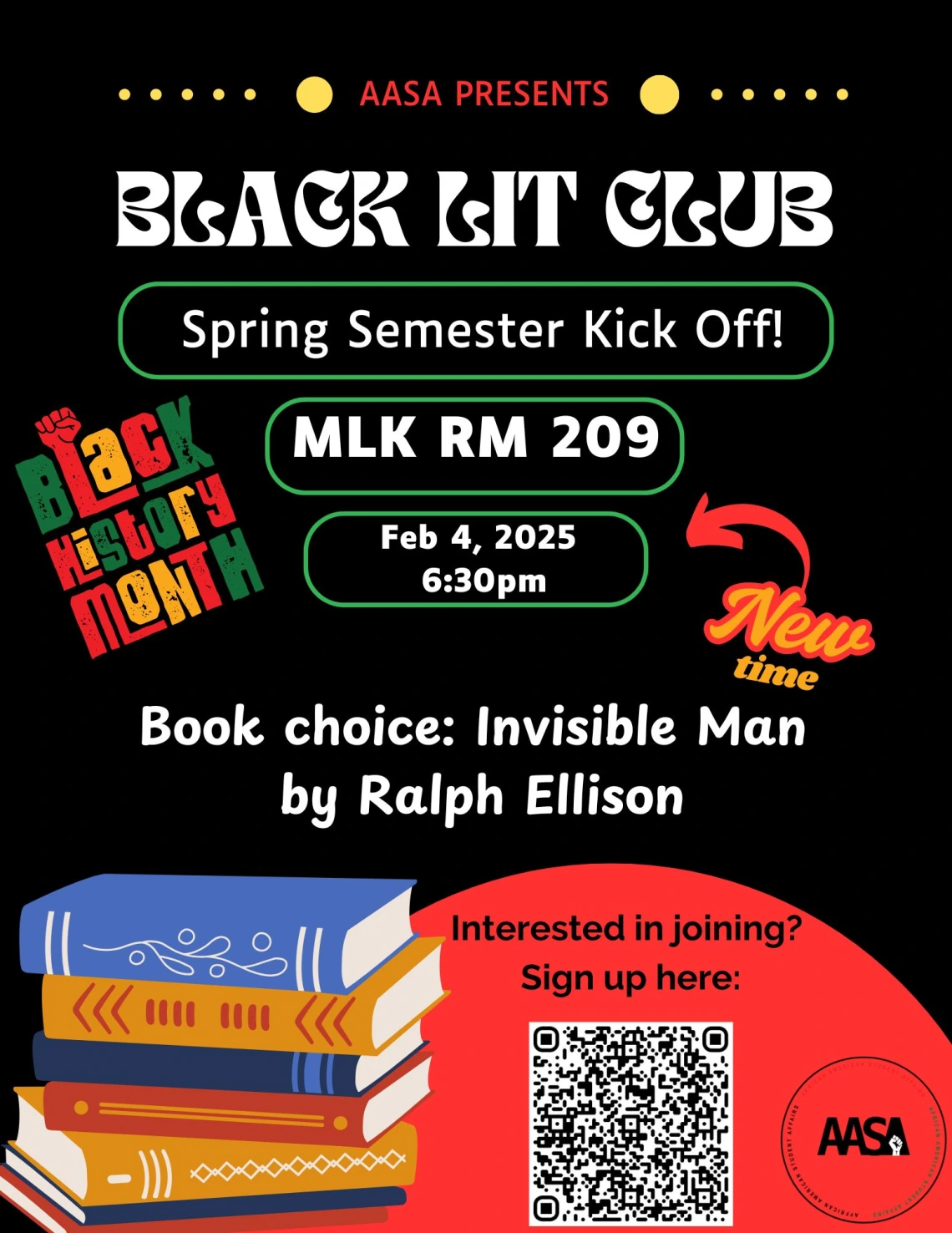 Black Lit Club flyer MLK Rm 209 